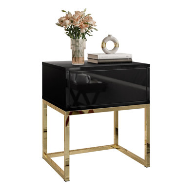 45 cm W Steel Bedside Table