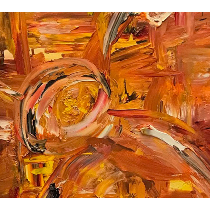 Orange Flower Painting by Irina Gorbman, 14" H x 11" W