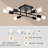 6-Light Semi Flush Mount Ceiling Light Fixture, Modern Black Sputnik Chandelier Lighting, Farmhouse E12 Stock Ceiling Lamp Kitchen Bedroom Living Room Entryway, Bulbs Not Included-1812233068