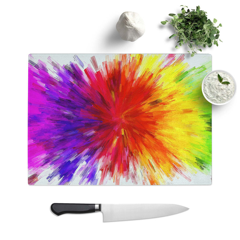 Tempered Glass Explosion Chopping Board, 28.5 cm W x 20 cm L