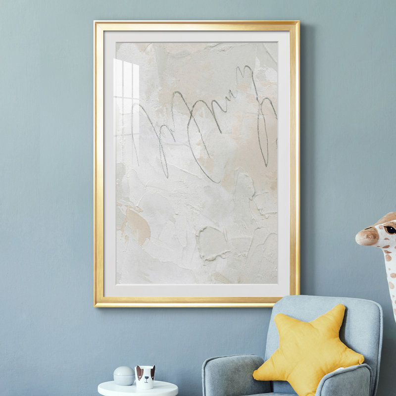 Reproduction encadrée de qualité supérieure sur titane - prêt à accrocher, Or, H 36,5 po x l 26,5 po x P 1 po
