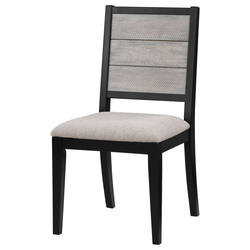 Ensemble de 2 chaises d'appoint rembourrées grises et noires | Idée de cadeau
