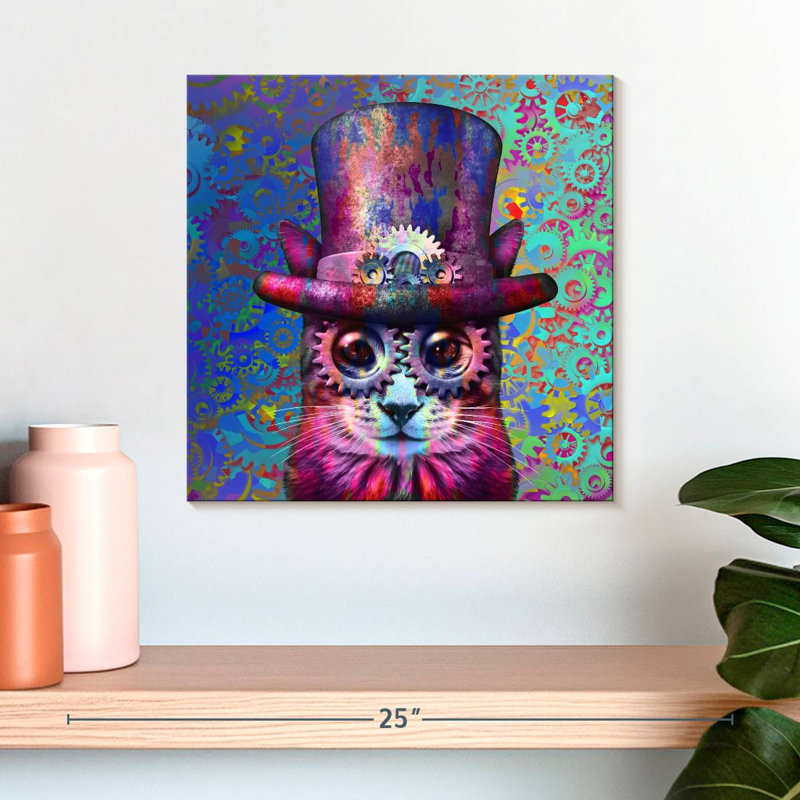 Brampt Steampunk Cogs Cat, 16" H x 16" W