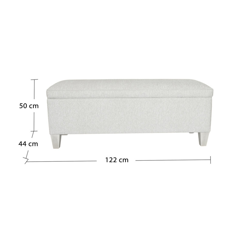 Fallston Fabric Upholstered Storage Bench, Beech, York Beige