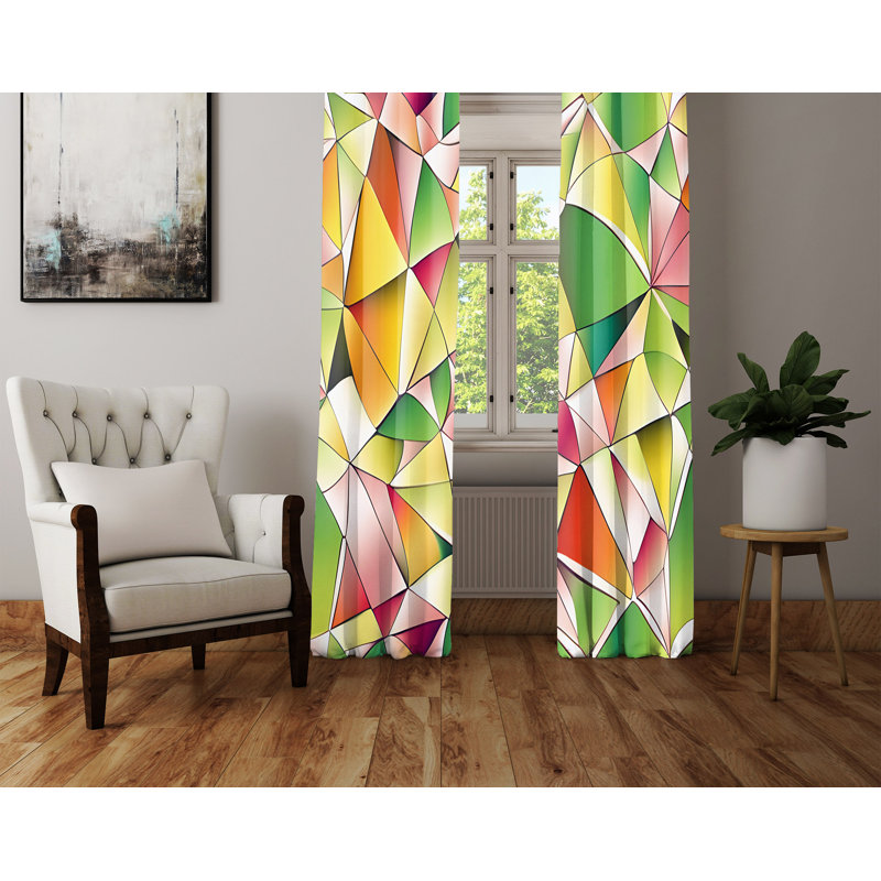 Debarah Semi Sheer Curtain Pair, 40" W x 61" L
