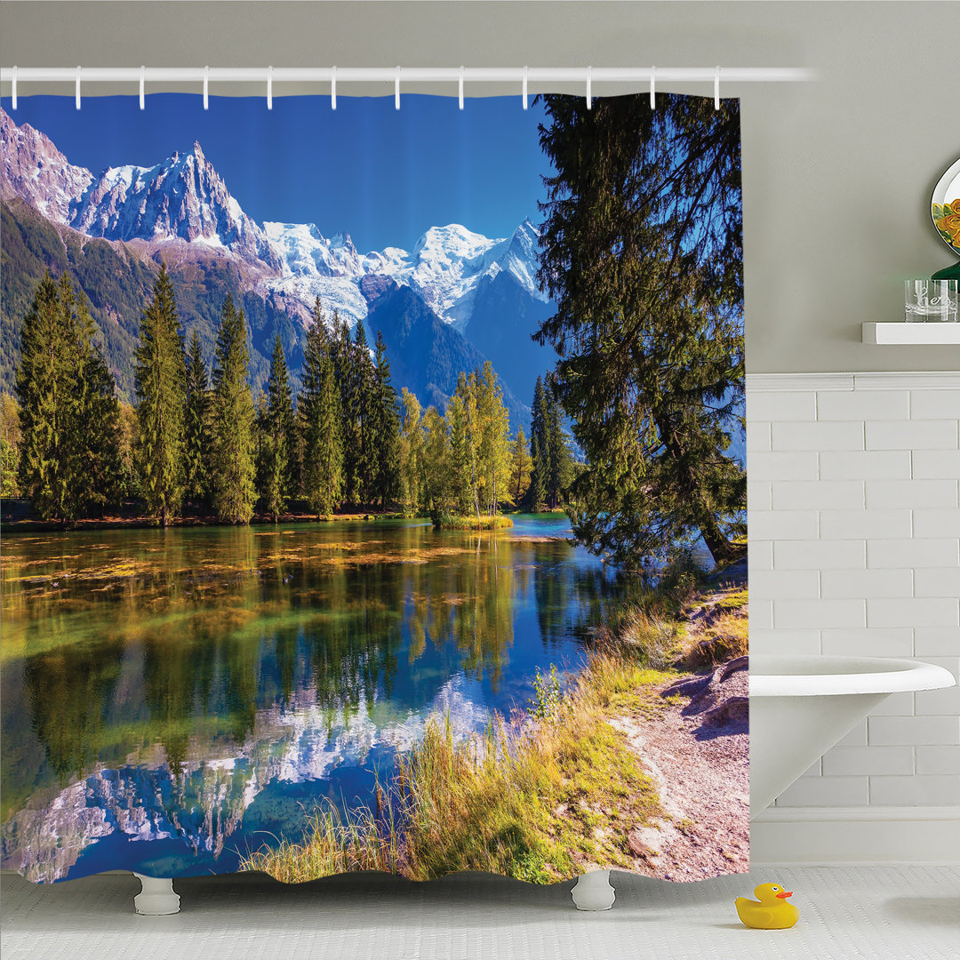 Lake Shower Curtain with Hooks Included Ambesonne 