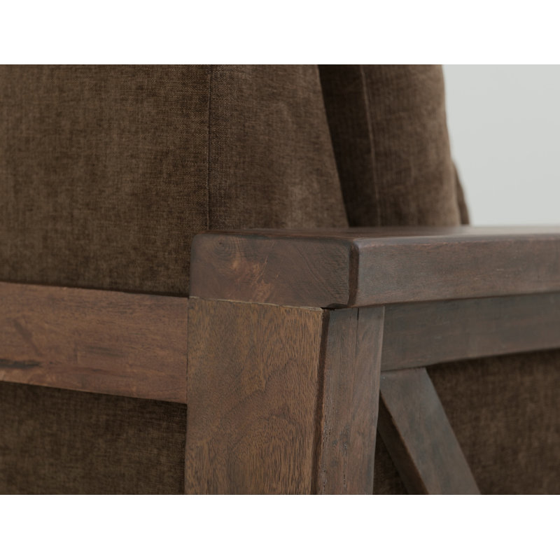 Structure en bois, canapé rembourré, Brown