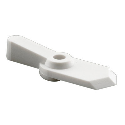 Pointer Latch, 1/16 in. Offset, 5/8 in. Reach, Plastic, White, 12 Latches with Screws