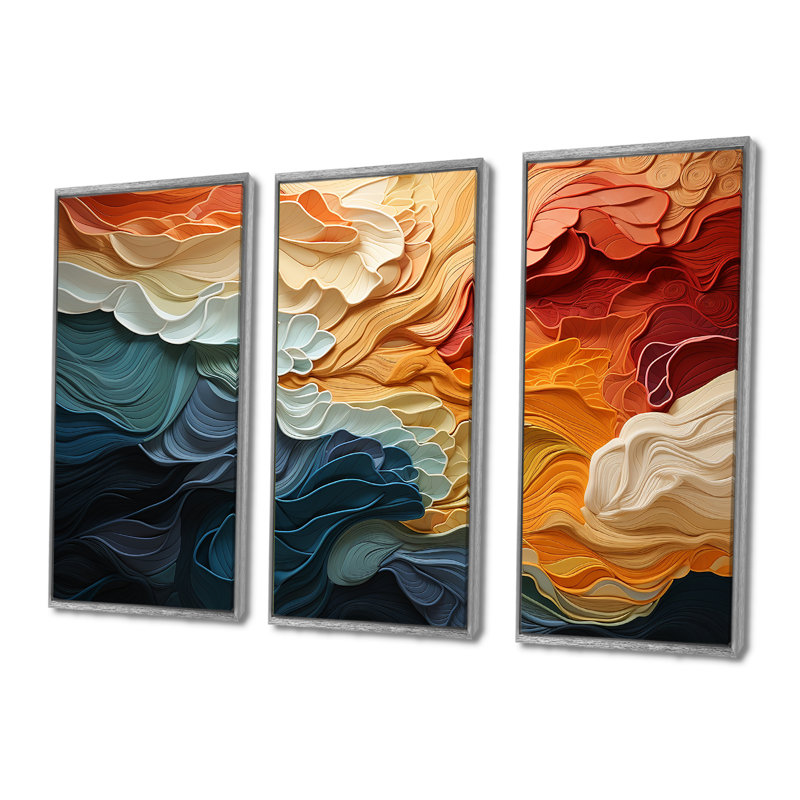 Biomorphism Organic Forms V - 3 Piece Wrapped Canvas Print, Wrapped Canvas, 32" H x 48" W