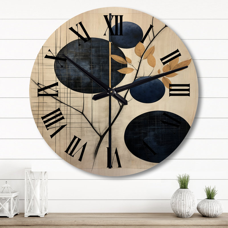 Horloge murale Orbular Unity Minimalin Retro Blue VI - Modern, Grand
