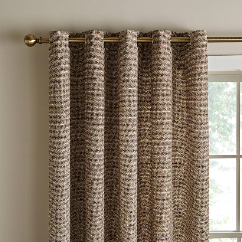Textured Thermal Insulating Eyelet Curtains, Natural, 117" W x 137" D