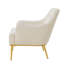 Fauteuil moderne rembourré avec pieds dorés