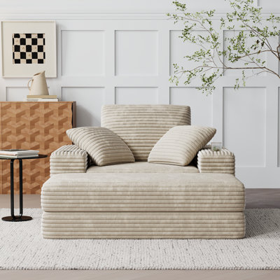 Fauteuil d'appoint convertible surdimensionné avec repose-pieds Compression
