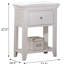 Table de chevet pour chambre à coucher de couleur blanche avec 1 tiroir et tablette inférieure