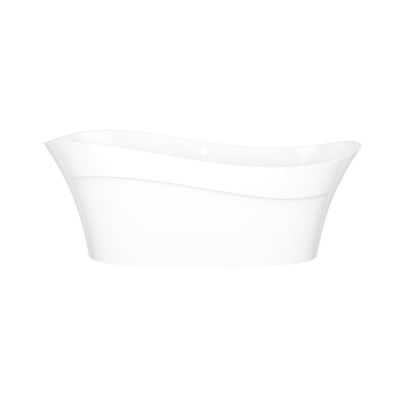 Pescadero 66.75" Freestanding Bathtub with Overflow on Right Side, Standard White