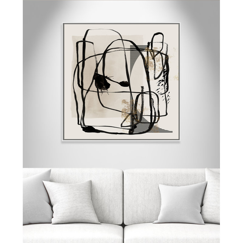 «Blot I» par Isabelle Z, Toile avec cadre, Flotteur blanc, L 37,5 po x H 37,5 po