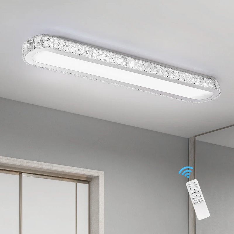 Chrismasc Tranae 1 - Light 100cm Dimmable Rectangle Crystal LED Flush Mount