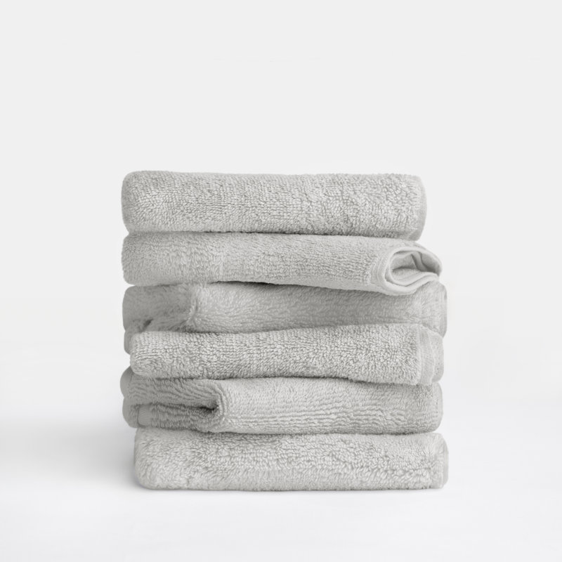 Washcloth Towel Set, Light Gray