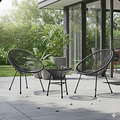 3-Piece Wicker Patio Bistro Set