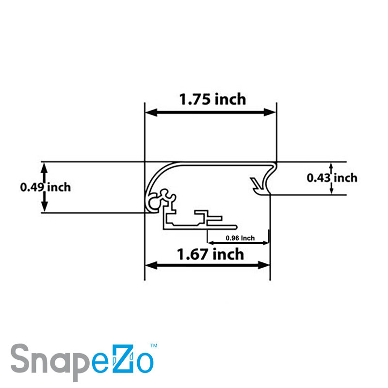 Snapezo Snap Frame Wide Series, Front Loading, Aluminum Poster Frame, 30" x 46", Silver