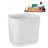 40" Streamline Soaking Glossy White Acrylic Freestanding Bathtub, Bamboo Tray, Drain-103682448