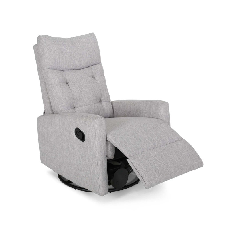 Goodrow Upholstered Recliner, Light Gray