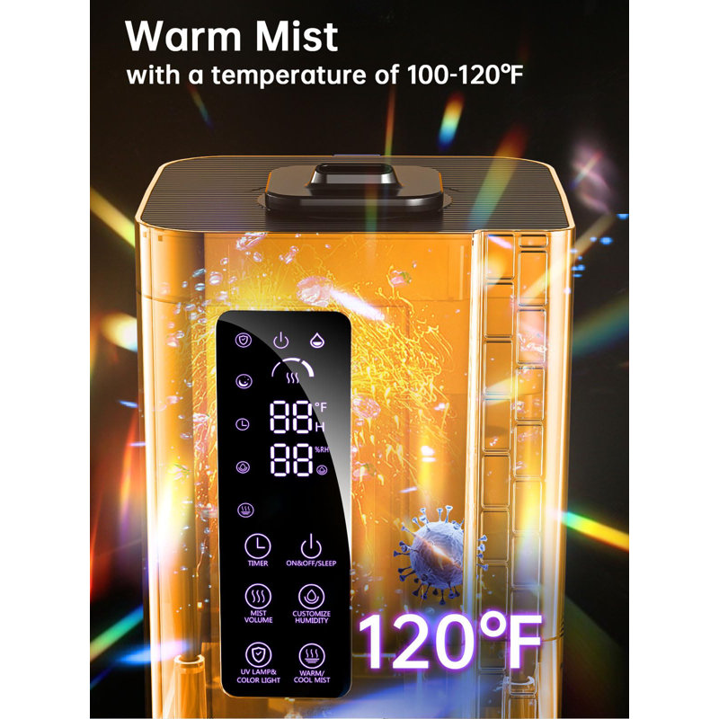 Black Dual Mist Humidifier with LED Control Panel and Remote