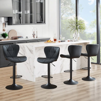 Swivel Adjustable Height Modern Bar& Counter Stool by George Oliver