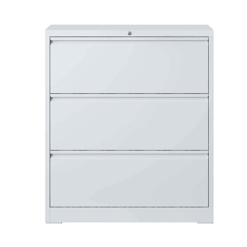 File Cabinet 3 Drawer, White Filing Cabinet With Lock, Lockable File Cabinet, Locking Metal File Cabinet For Legal/Letter/A4/F4 Size