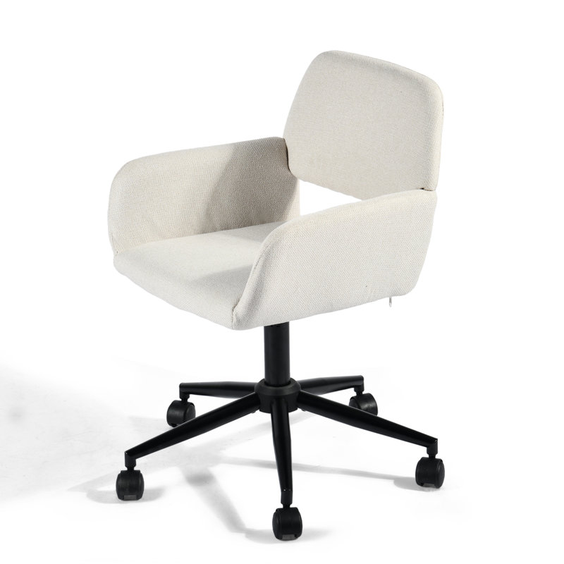 Primeaux Velvet Scandinavian Desk Chair, Beige