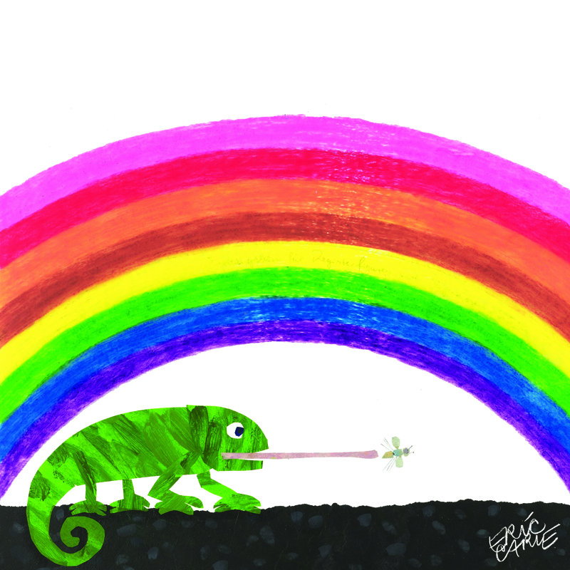 The Mixed-Up Chameleon Character Art Rainbow - Painting on Canvas, 46cm H x 46cm W