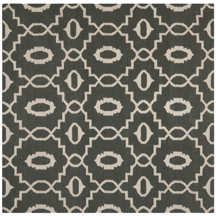 Rodgers Hand Woven Flat Weave Wool Geometric Rug