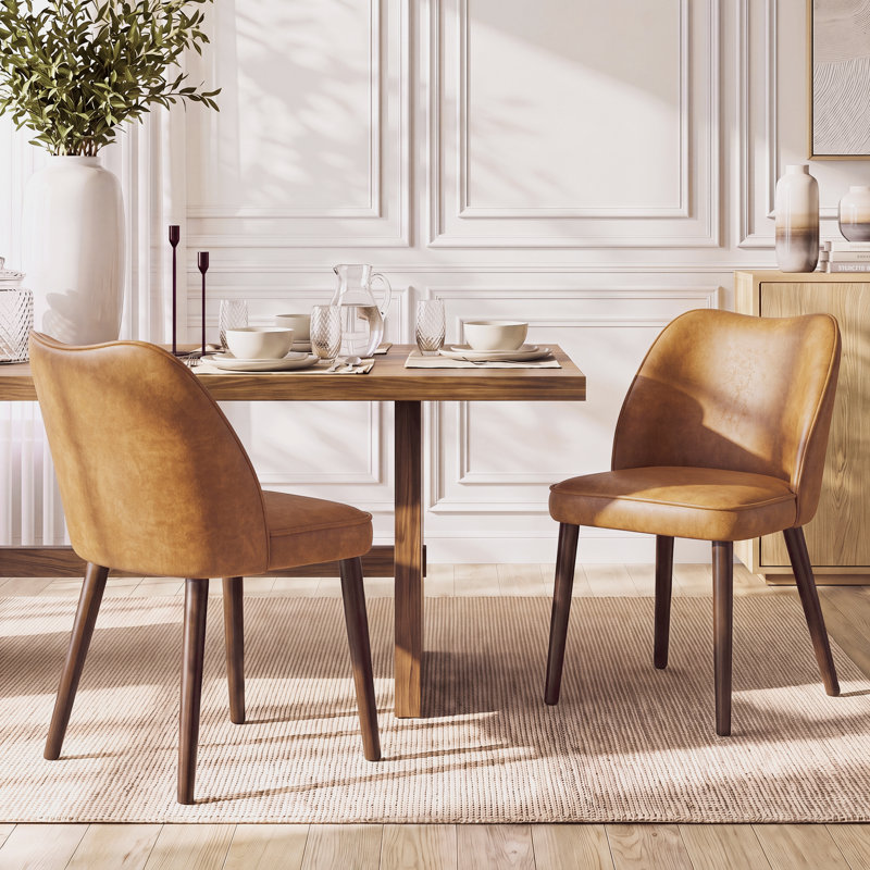 Petites chaises de salle à manger rembourrées en bois massif - Courbe ergonomique et rembourrage moelleux pour espaces multiples