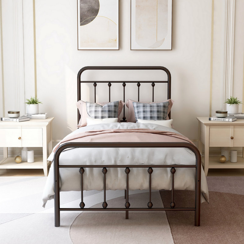Lit plateforme Cliffrose, Brun, Simple
