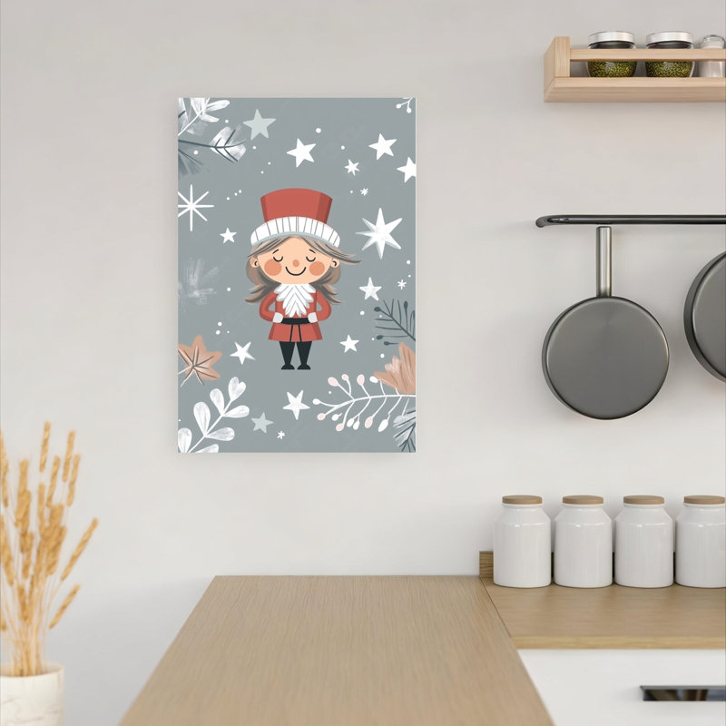 Nutcracker Winter Dream Dreamy Whimsical Abstract Winter Landscape Wall Art Print by Mathieu - Wrapped Canvas Print