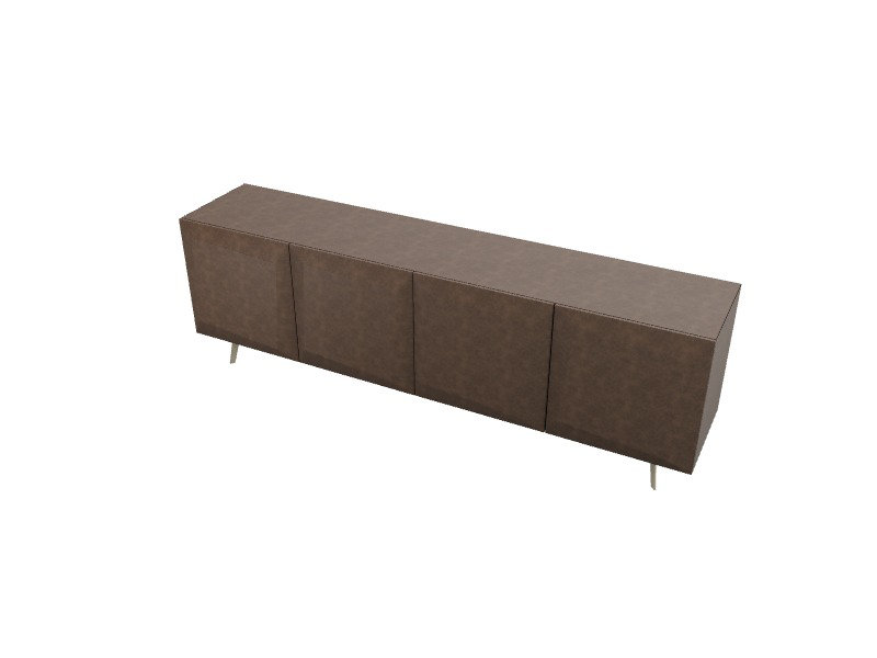 Alterego Sideboards Buffets, 31.13"H x 95"W x 19.75"D, Matt Bronze Brushed/Matt Pearl Beige