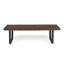 Banc de patio JOA, bois d'acacia avec pieds en fer, moderne, contemporain, brun foncé et noir
