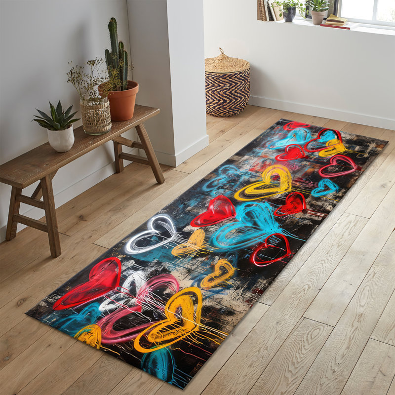 Tapis doux non tissé à motif floral vibrant idéal pour ajouter de la couleur et de la chaleur à n'importe quelle pièce de votre maison