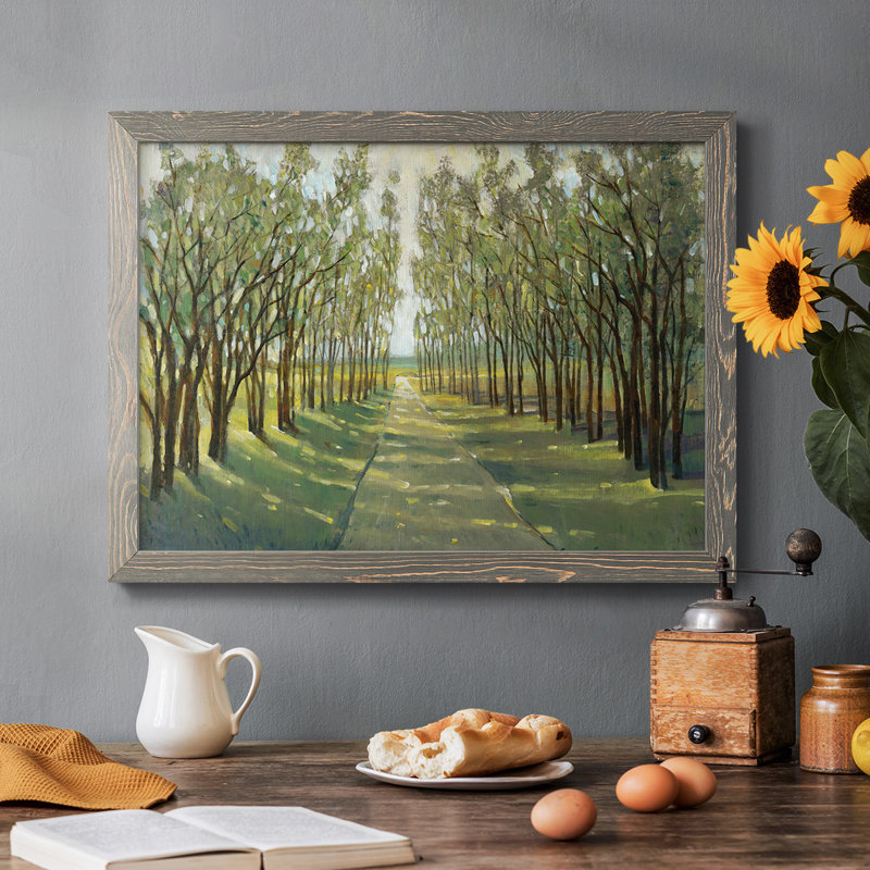 "Forest Path", peinture sur toile encadrée, Gris, H 14 po x l 20 po x P 1,5 po