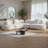 128" Modern Curved Sectional Sofa, Butterfly Backrest, Boucle 5-Seater With 3 Pillows, Solid Wood Frame & Steel Springs-1468523605
