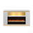 Contemporary Style TV Stand With Electric Fire Place, 3-Level Brightness Temperature Control White Finish For Primary Living Room