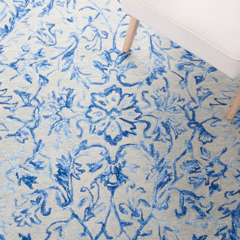 Maniscalco Hand Tufted Wool And Cotton With Latex Oriental Rug, Square 6'