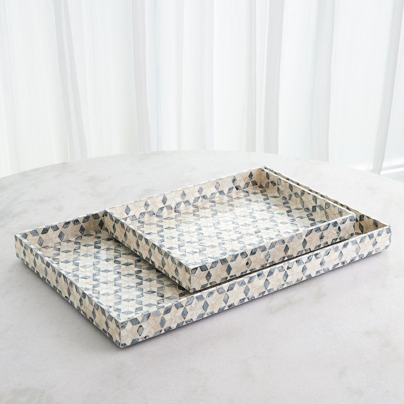 Decorative Tray, 18"Wx14"Dx2.5"H