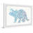 Plinio Patterned Triceratops Framed Print-213114316