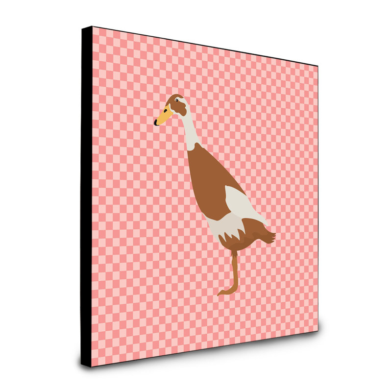 Panneau mural en art pour canard de tapis de couloir indien Gabi, Rose