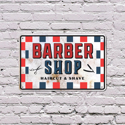 Barber Shop 10 Inch x 14 Inch Novelty Aluminum Sign
