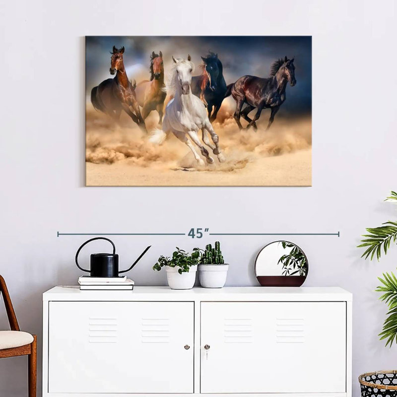 Courir sur un cheval, impression sur toile, H 24 po x l 36 po x P 1,25 po