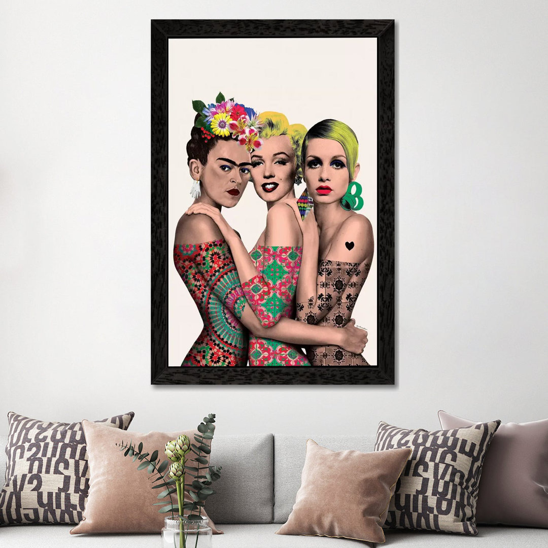 Leinwandbild Kahlo, Monroe and Twiggy von Ana Paula Hoppe