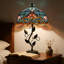 Lampe de table en verre coloré de style Tiffany avec base en feuille de métal - lampe de bureau baroque pour la lecture et l'ambiance, 12 po x 19 po