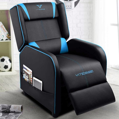 Recliner Chair Racing Style Single Ergonomic Lounge Sofa Modern PU Leather Home Theatre Seat for Living Gaming Room